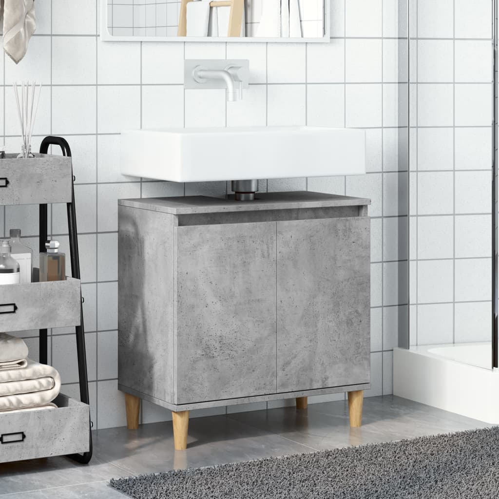 Sink Cabinet Concrete Grey 58x33x60 cm Engineered Wood