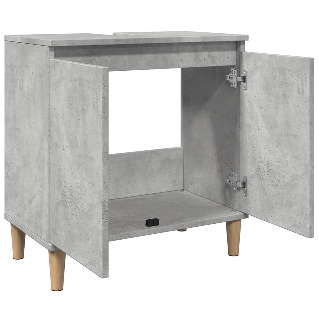 Sink Cabinet Concrete Grey 58x33x60 cm Engineered Wood