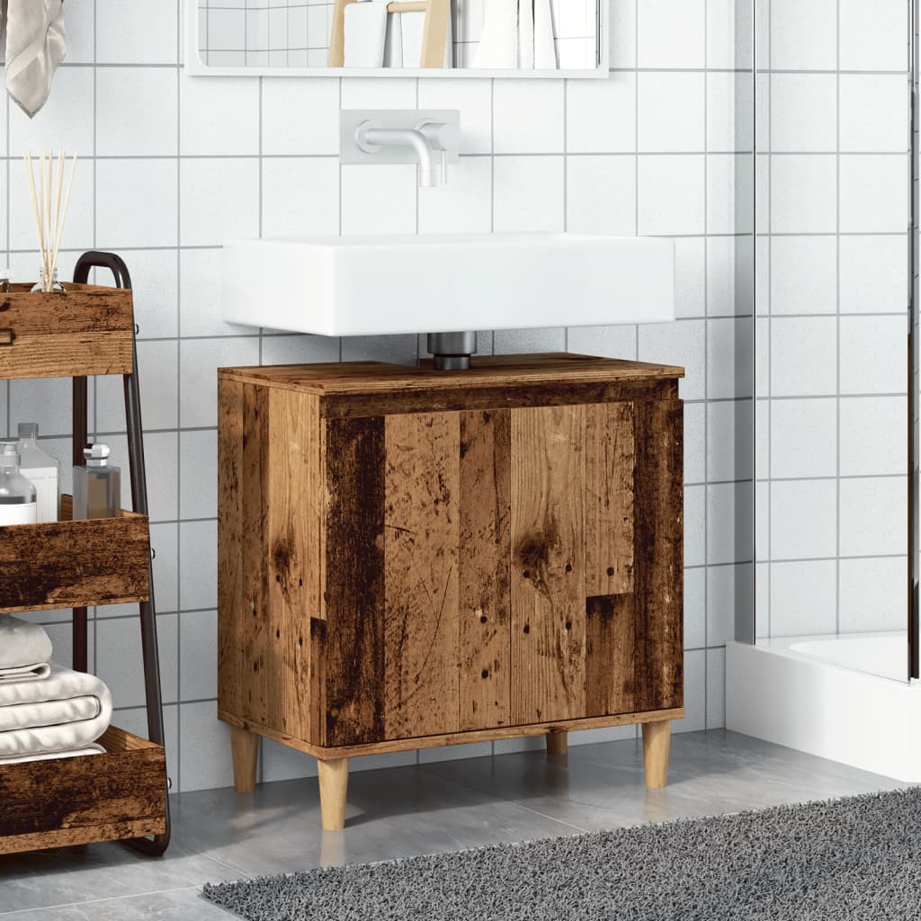 Sink Cabinet Old Wood 58x33x60 cm Engineered Wood