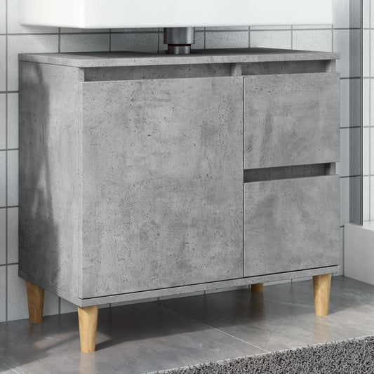 Sink Cabinet Concrete Grey 65x33x60 cm Engineered Wood