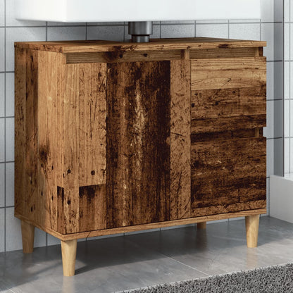 Sink Cabinet Old Wood 65x33x60 cm Engineered Wood