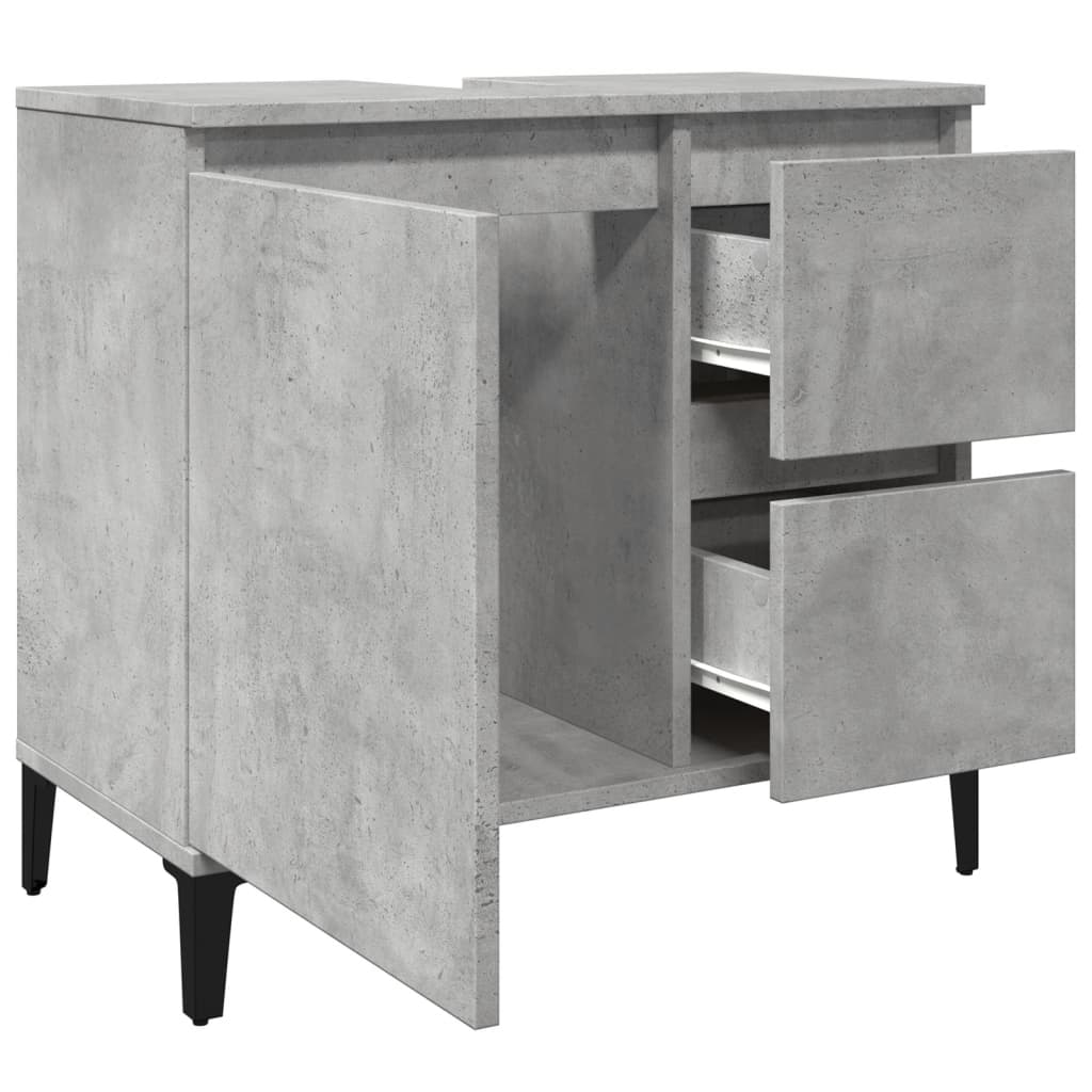 Sink Cabinet Concrete Grey 65x33x60 cm Engineered Wood