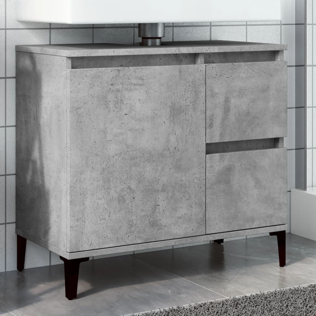 Sink Cabinet Concrete Grey 65x33x60 cm Engineered Wood