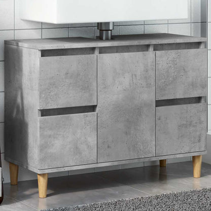 Sink Cabinet Concrete Grey 80x33x60 cm Engineered Wood