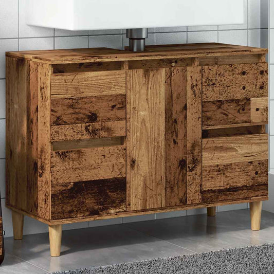 Sink Cabinet Old Wood 80x33x60 cm Engineered Wood