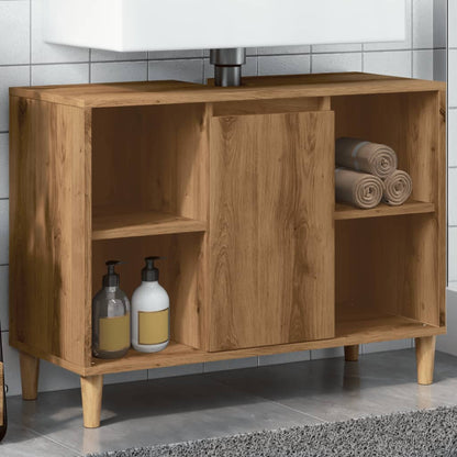 Bathroom Cabinet Artisian Oak 80x33x60 cm Engineered Wood