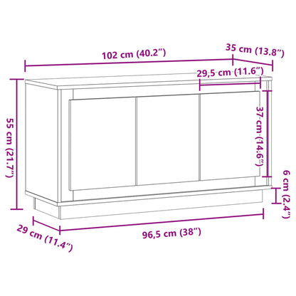 Sideboard Old Wood 102x35x55 cm Engineered Wood