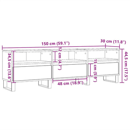 TV Cabinet Old Wood 150x30x44.5 cm Engineered Wood