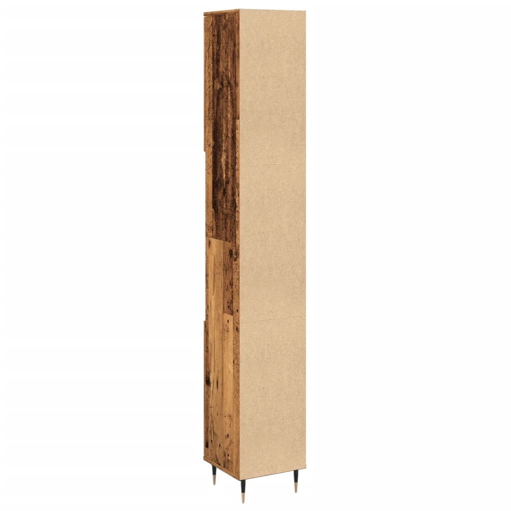 Bathroom Cabinet Old Wood 30x30x190 cm Engineered Wood