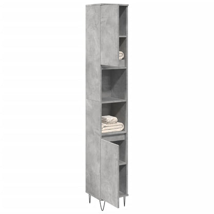 Bathroom Cabinet Concrete Grey 30x30x190 cm Engineered Wood