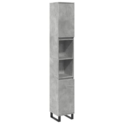 Bathroom Cabinet Concrete Grey 30x30x190 cm Engineered Wood