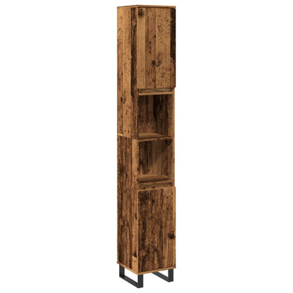 Bathroom Cabinet Old Wood 30x30x190 cm Engineered Wood