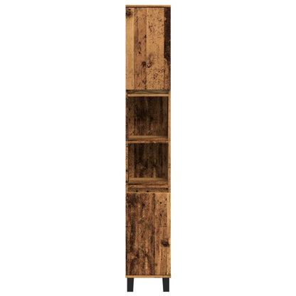 Bathroom Cabinet Old Wood 30x30x190 cm Engineered Wood