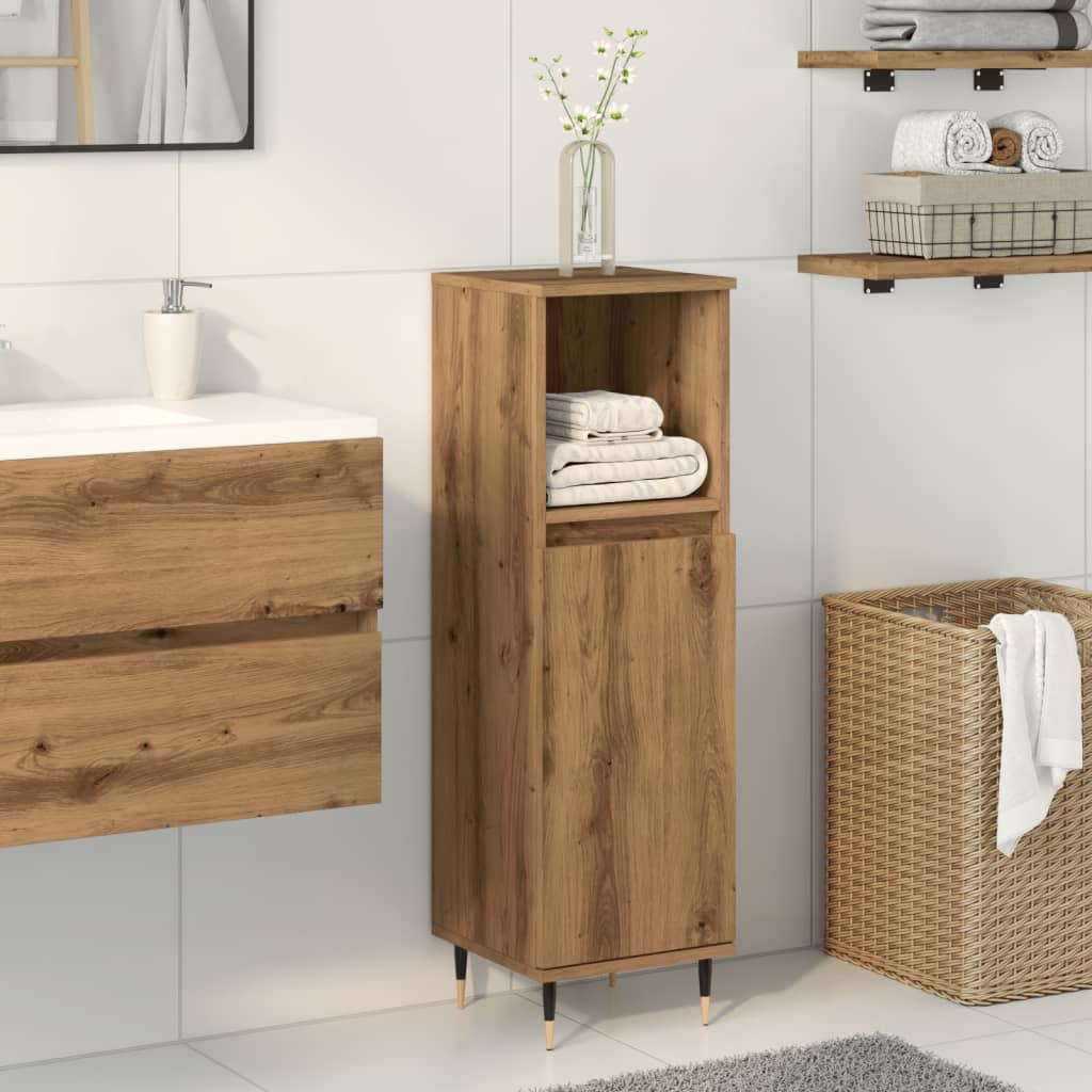 Bathroom Cabinet Artisan Oak 30x30x100 cm Engineered Wood