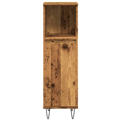 Bathroom Cabinet Old Wood 30x30x100 cm Engineered Wood