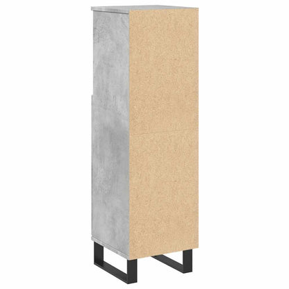 Bathroom Cabinet Concrete Grey 30x30x100 cm Engineered Wood