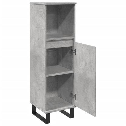 Bathroom Cabinet Concrete Grey 30x30x100 cm Engineered Wood