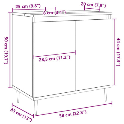 Bathroom Cabinet Old Wood 58x33x60 cm Engineered Wood