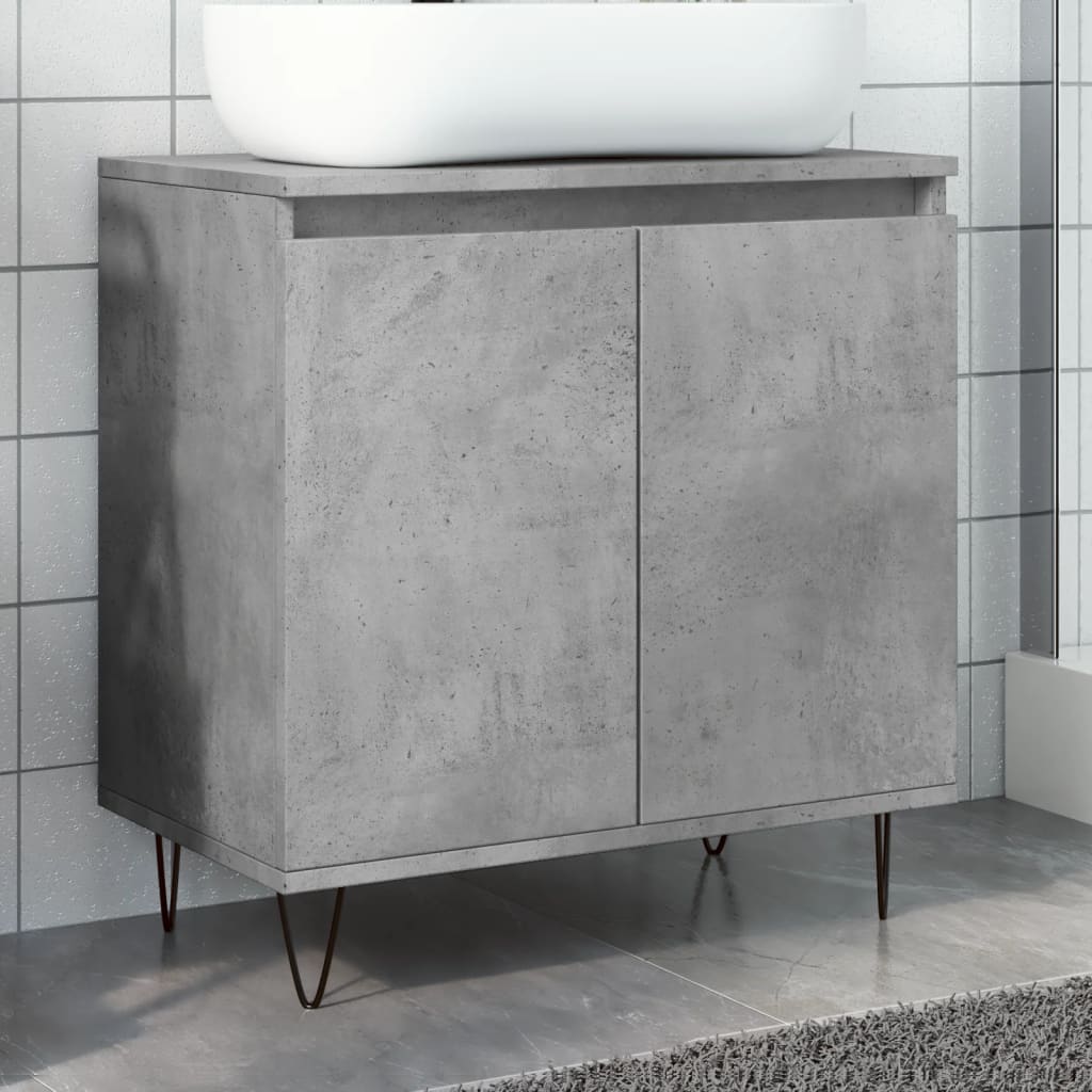 Bathroom Cabinet Concrete Grey 58x33x60 cm Engineered Wood