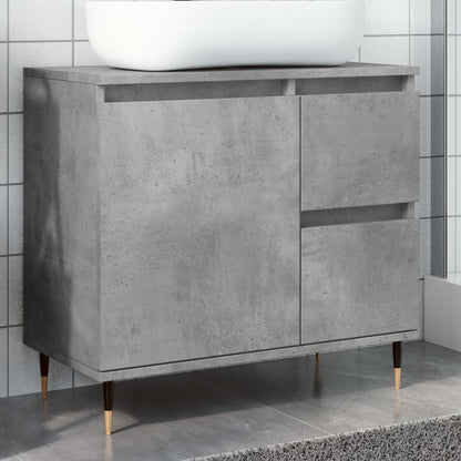 Bathroom Cabinet Concrete Grey 65x33x60 cm Engineered Wood