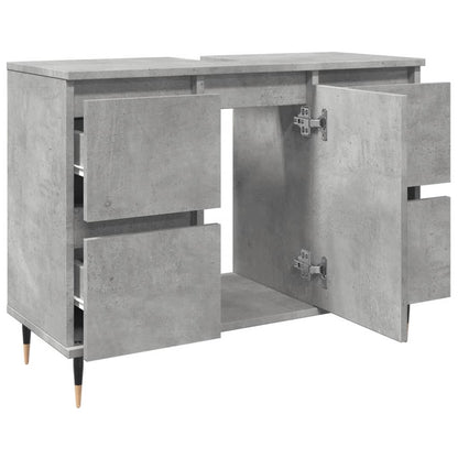 Bathroom Cabinet Concrete Grey 80x33x60 cm Engineered Wood