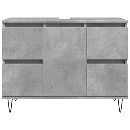 Bathroom Cabinet Concrete Grey 80x33x60 cm Engineered Wood