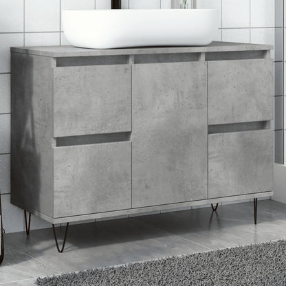 Bathroom Cabinet Concrete Grey 80x33x60 cm Engineered Wood