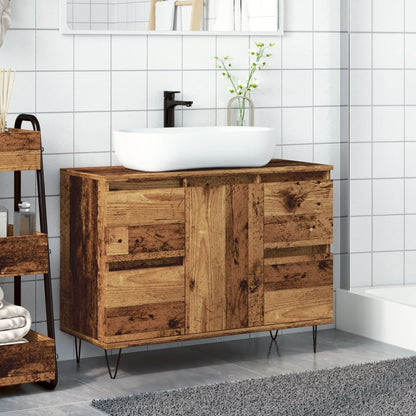 Bathroom Cabinet Old Wood 80x33x60 cm Engineered Wood