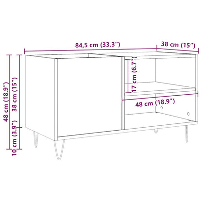 Record Cabinet Old Wood 84.5x38x48 cm Engineered Wood