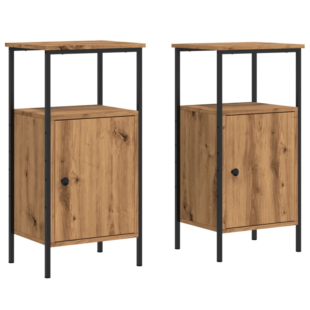 Bedside Cabinets 2 pcs Artisan Oak 41x31x80 cm Engineered Wood