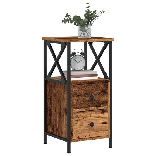 Bedside Cabinet Old Wood 34x35.5x70 cm Engineered Wood