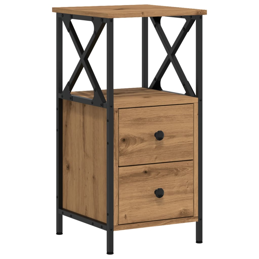 Bedside Cabinet Artisan Oak 34x35.5x70 cm Engineered Wood