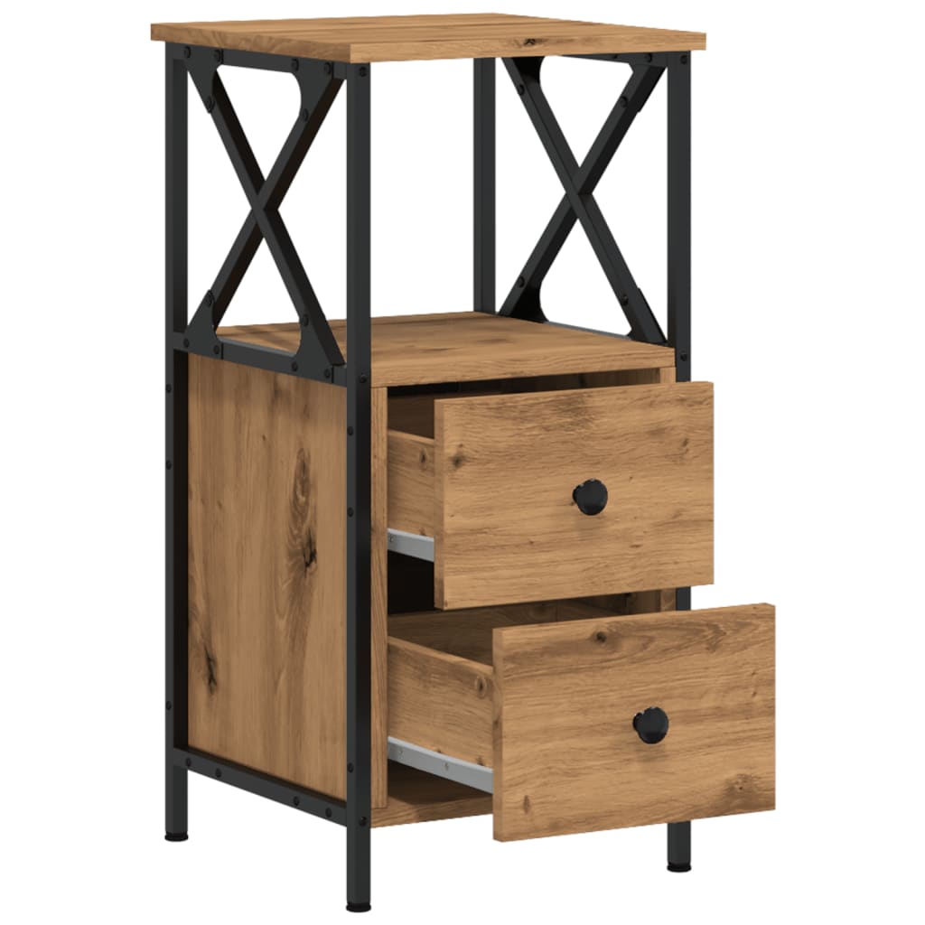 Bedside Cabinets 2 pcs Artisan Oak 34x35.5x70 cm Engineered Wood