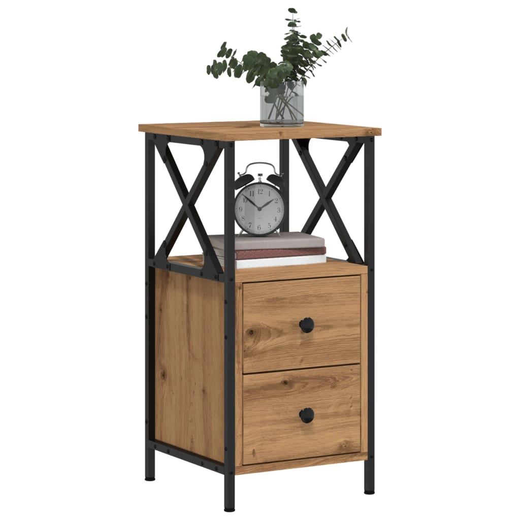 Bedside Cabinets 2 pcs Artisan Oak 34x35.5x70 cm Engineered Wood