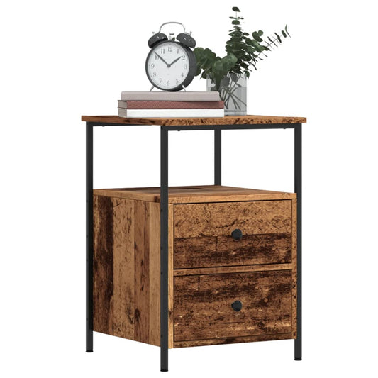 Bedside Cabinet Old Wood 34x35.5x50 cm Engineered Wood