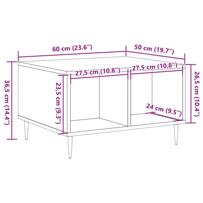 Coffee Table Artisan Oak 60x50x36.5 cm Engineered Wood