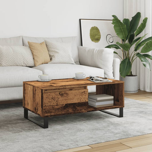 Coffee Table Old Wood 90x50x36.5 cm Engineered Wood