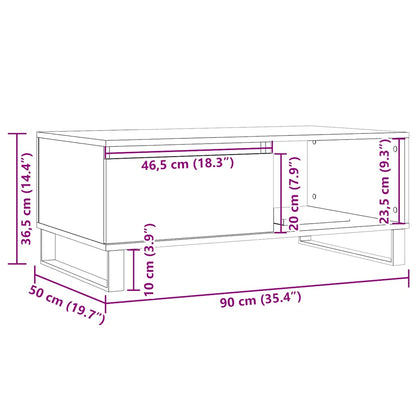 Coffee Table Artisan Oak 90x50x36.5 cm Engineered Wood