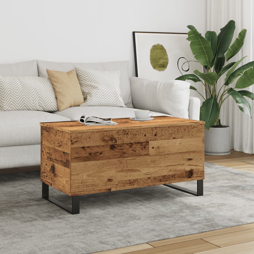 Coffee Table Old Wood 90x44.5x45 cm Engineered Wood