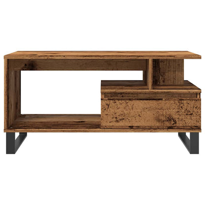 Coffee Table Old Wood 90x49x45 cm Engineered Wood