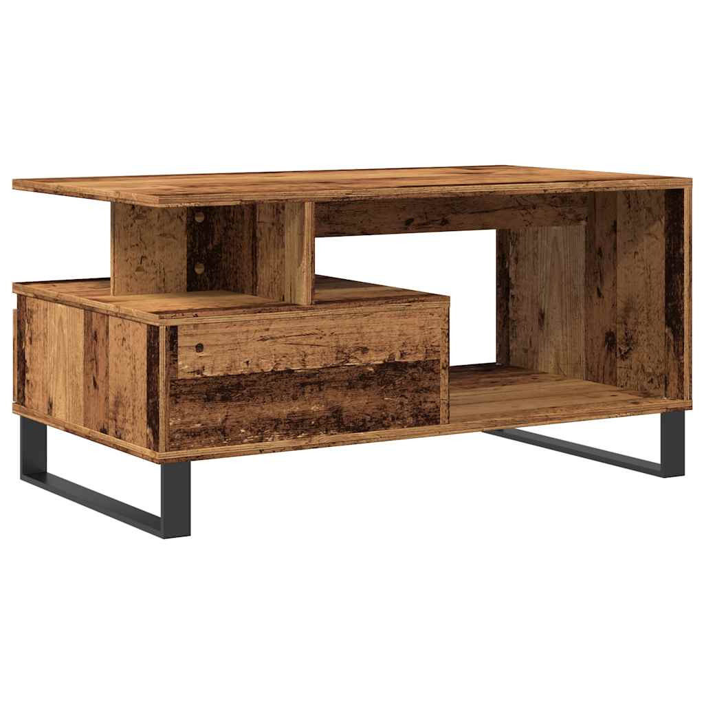 Coffee Table Old Wood 90x49x45 cm Engineered Wood