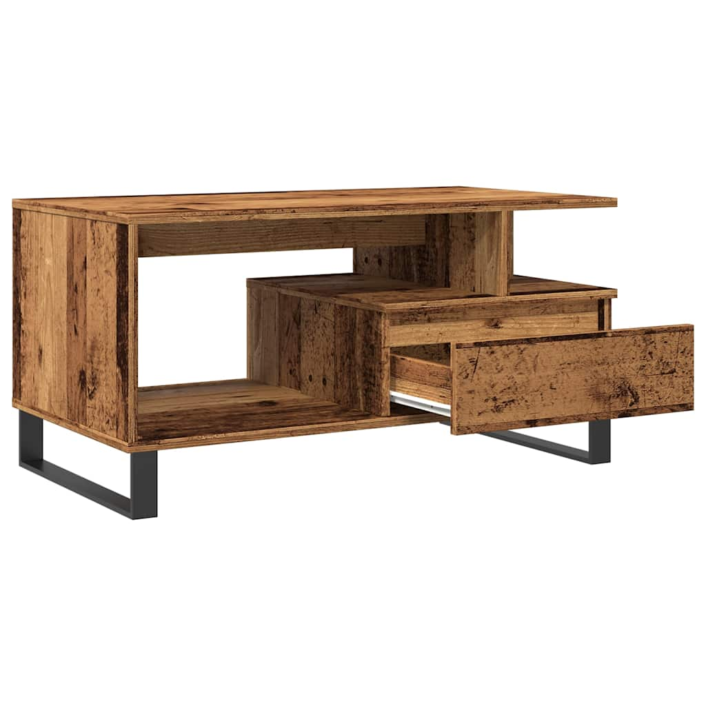 Coffee Table Old Wood 90x49x45 cm Engineered Wood