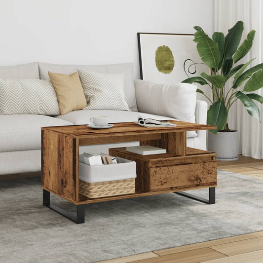 Coffee Table Old Wood 90x49x45 cm Engineered Wood