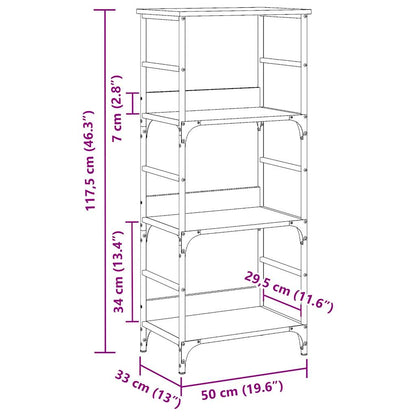 Book Cabinet Artisan Oak 50x33x117.5 cm Engineered Wood