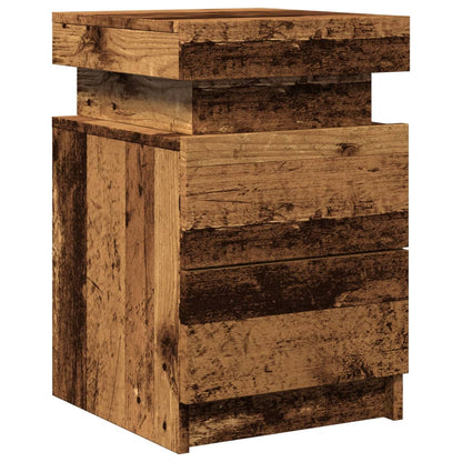 Bedside Cabinet with LED Old Wood 35x39x55 cm Engineered Wood