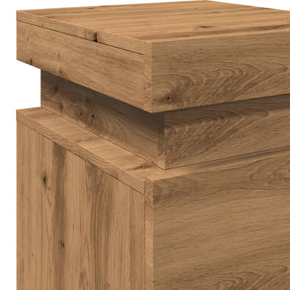 Bedside Cabinets with LED 2 pcs Artisian Oak 35x39x55 cm Engineered Wood