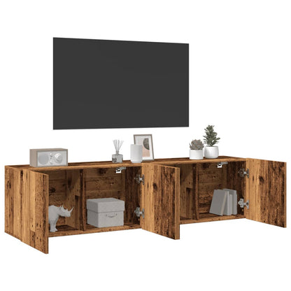 TV Cabinets Wall-mounted 2 pcs Old Wood 80x30x41 cm