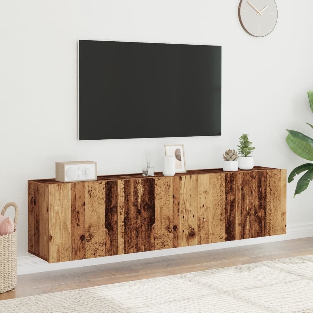 TV Cabinets Wall-mounted 2 pcs Old Wood 80x30x41 cm