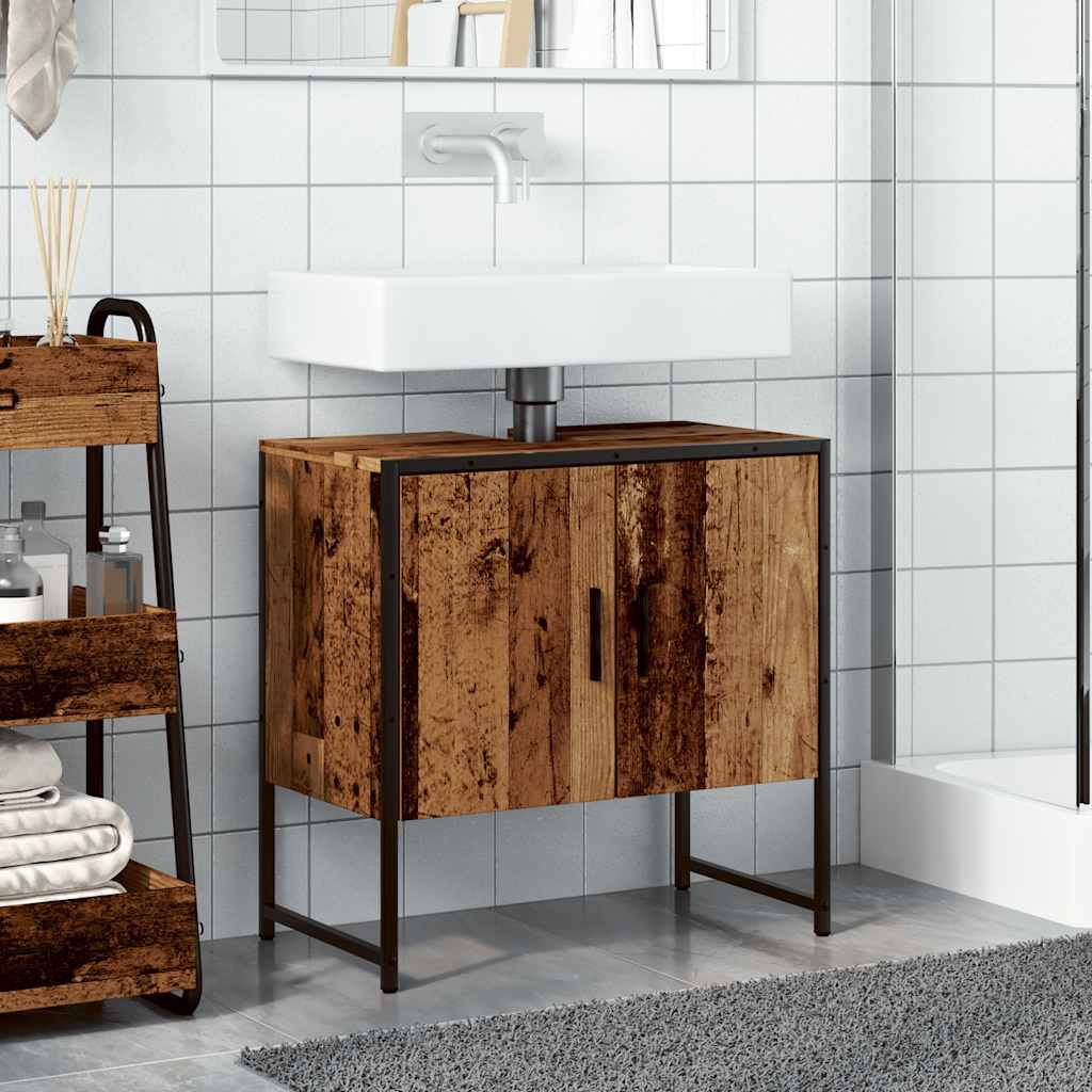 Bathroom Sink Cabinet Old Wood 60x33x60 cm Engineered Wood