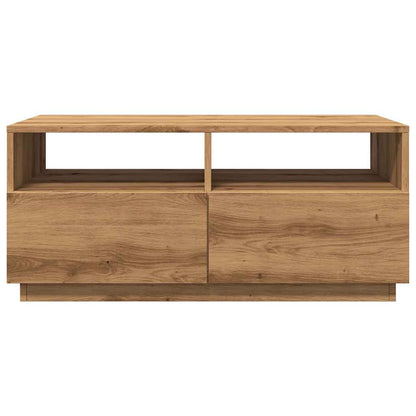 Coffee Table with LED Lights Artisan Oak 90x49x40 cm